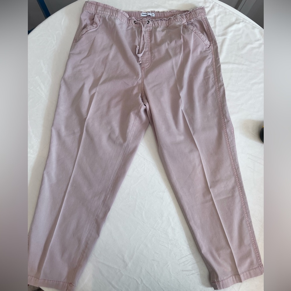 Light Pink Casual Pants with drawstring denim ankle jeans size 18